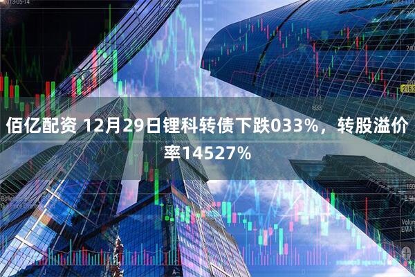佰亿配资 12月29日锂科转债下跌033%，转股溢价率14527%